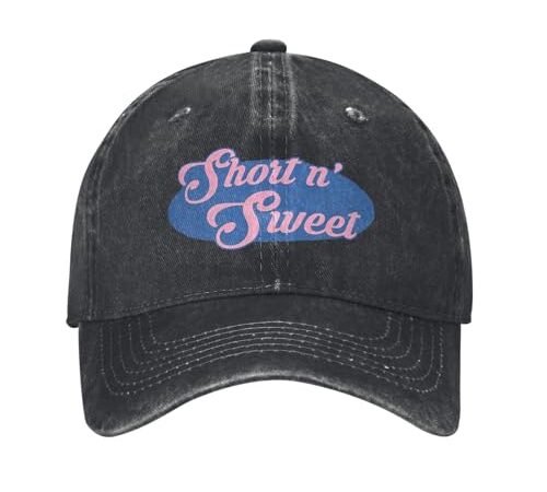 AAENNAUK Sabrina Carpenter Short N’Sweet Album Hommes Femmes Casquettes lavées en détresse Activités de Plein air Cadeau Couvre-Chef Cadeau agréablement surpris Classique