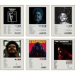 BDSHUNBF Lot de 6 d&rsquo;Album de The Weeknd, Impressions sur Toile de Pochettes, Affiche d&rsquo;Art, Décoration Murale, sans Cadre, pour Dortoir Chambre, 20 x 25 cm