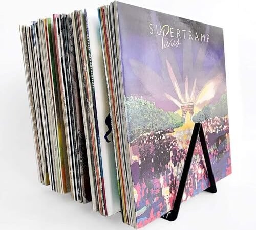 etterr | Rangement Vinyle | pour 50 Vinyles | 100% Acier | Fabriqué en Europe | Range Vinyle | Support Vinyle | Rangement Livre | Porte Vinyle | Etagere Vinyle | Meuble Vinyle