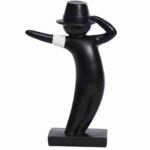 Sculpture de Michael Jackson, Statue en résine pour décoration intérieure, Figurine décorative Moderne pour Salon, Bureau et bibliothèque, Collection d’Ornements artistiques (Noir)