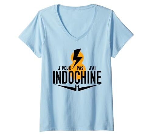 Femme Je Peux Pas J&rsquo;ai Indochine Cadeau Amateurs Indochine T-Shirt avec Col en V