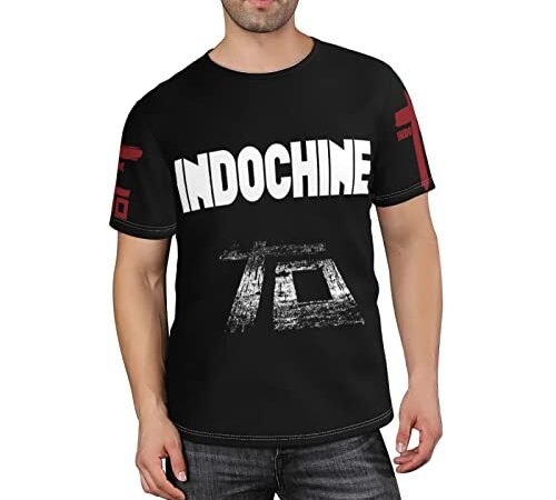 T-shirts amusants 3D Indochine Central Tour 2021, Noir , M