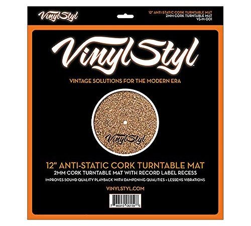 Vinyl Styl® 12 inch Anti Static Cork Turntable Mat – Less Vibration – No Slip